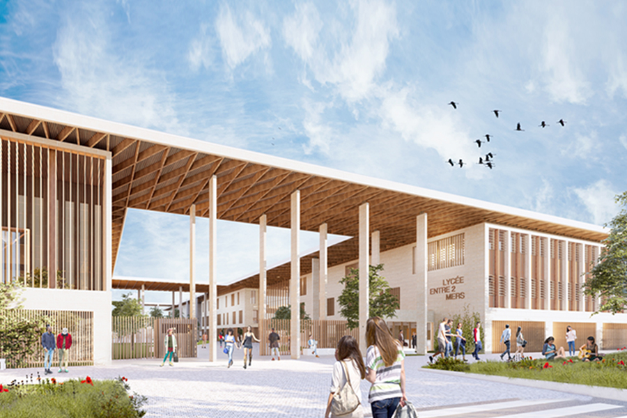 LYCÉE ENTRE DEUX MERS : Construction d’un lycée à Créon – Projet Lauréat