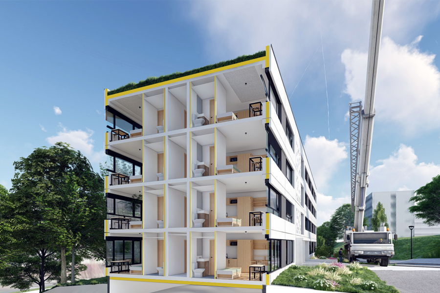 CROUS DE LYON : Logements étudiants industrialisés – Projet Lauréat