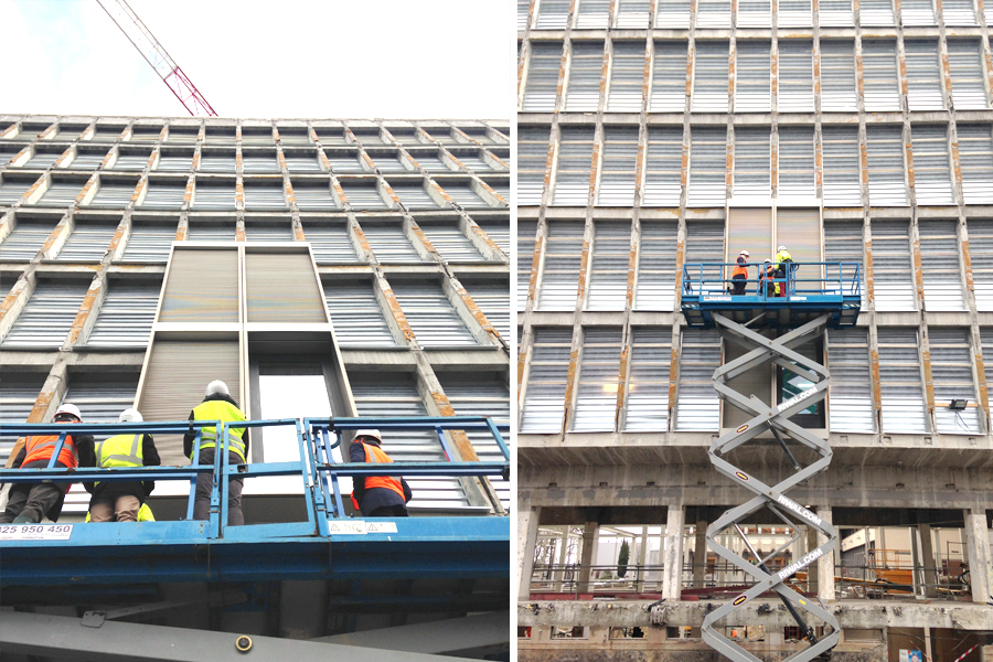 MAAF LE DAUPHIN – Pose du prototype de façade – Chantier en cours
